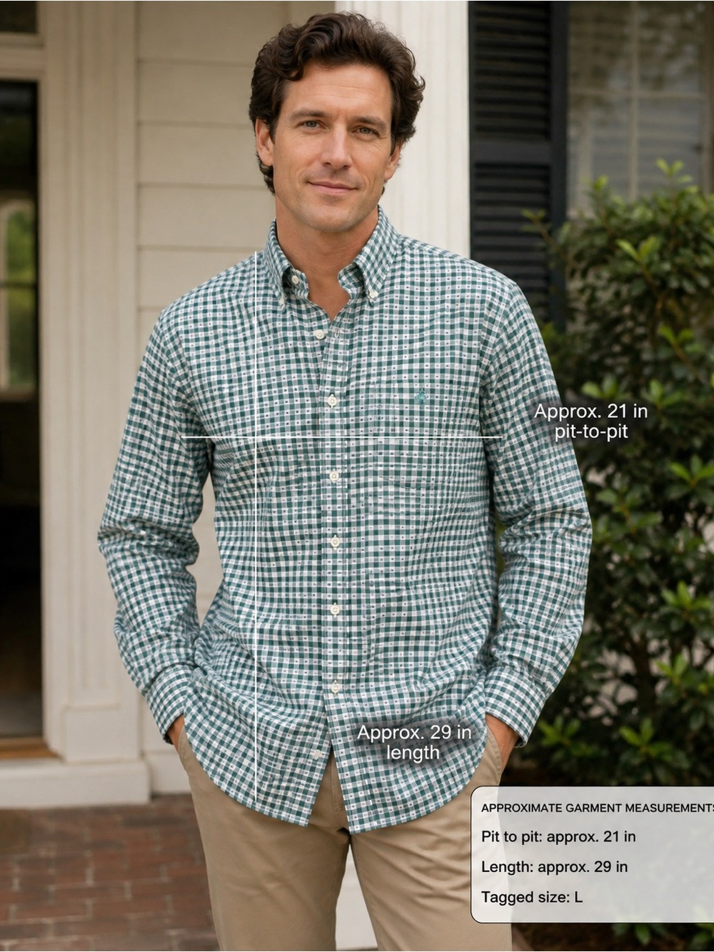 Brooks Brothers 1818 Regent Gingham Dress Shirt Large